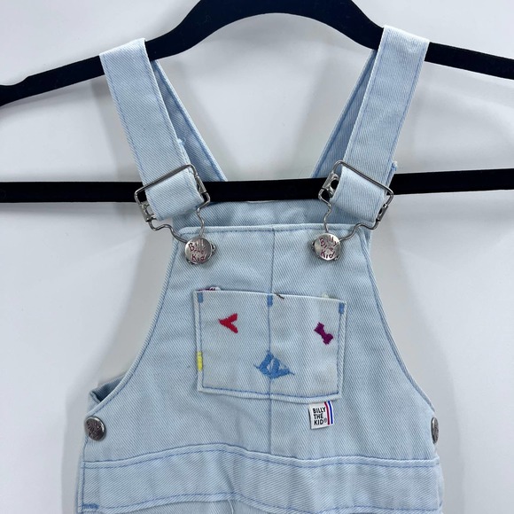 Vintage Billy The Kid Light Blue Embroidered Overalls Pocket 2T 24 Months Button - Picture 7 of 10